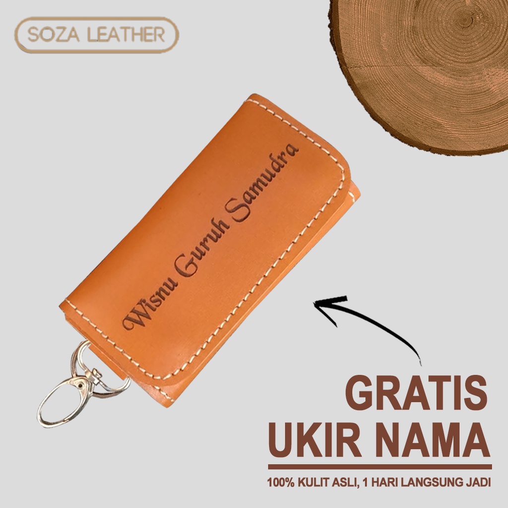 Gantungan Kunci Stnk Motor / Mobil Original Kulit Sapi Key Wallet By Soza