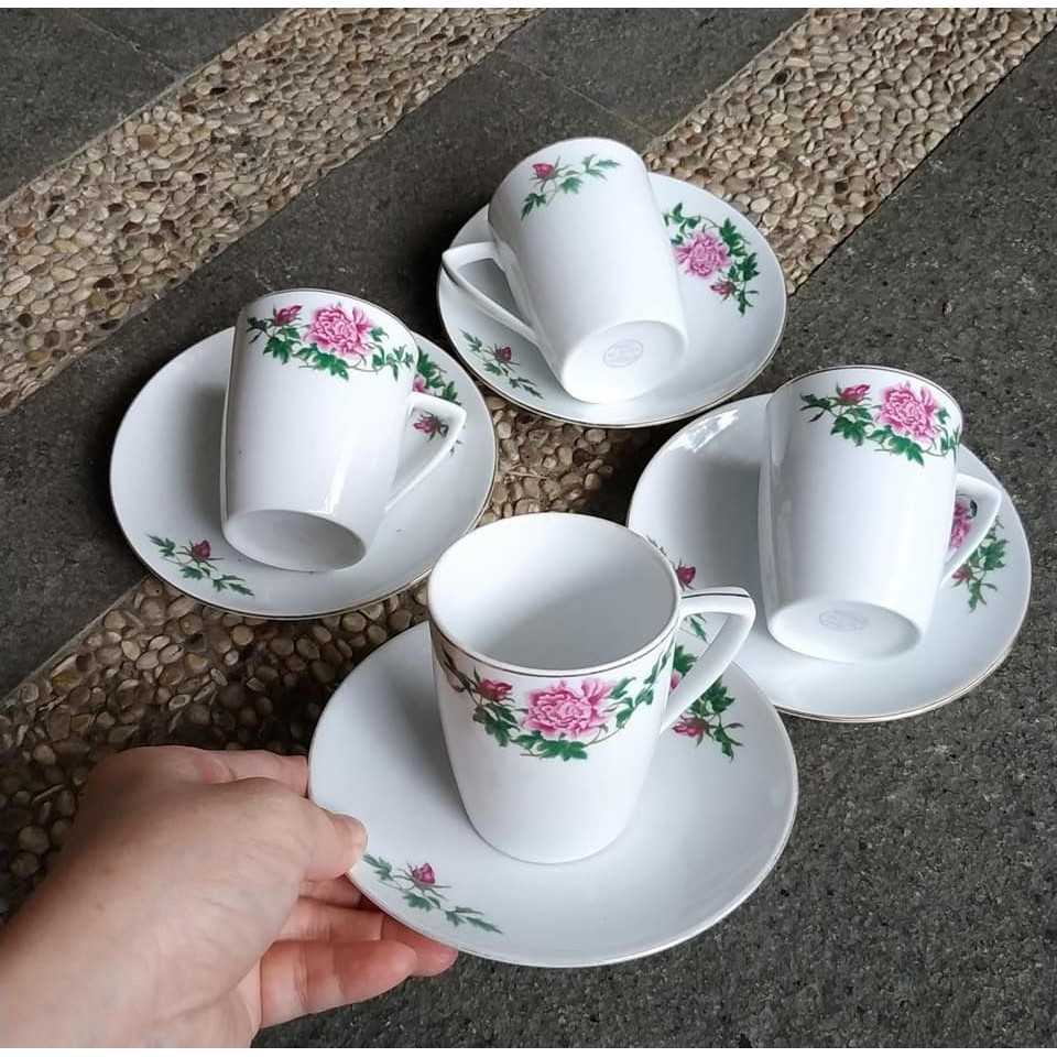 cangkir siku 4 set keramik china