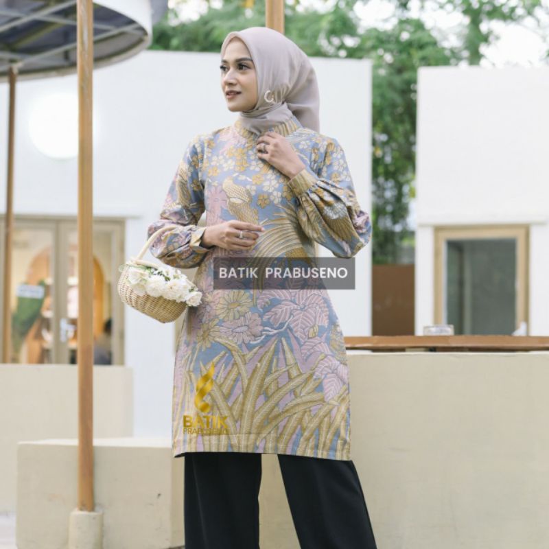 Tunik Wanita Model Baju Atasan Batik Wanita Terbaru 2022 Original Batik Prabuseno Tunik Batik Cantik