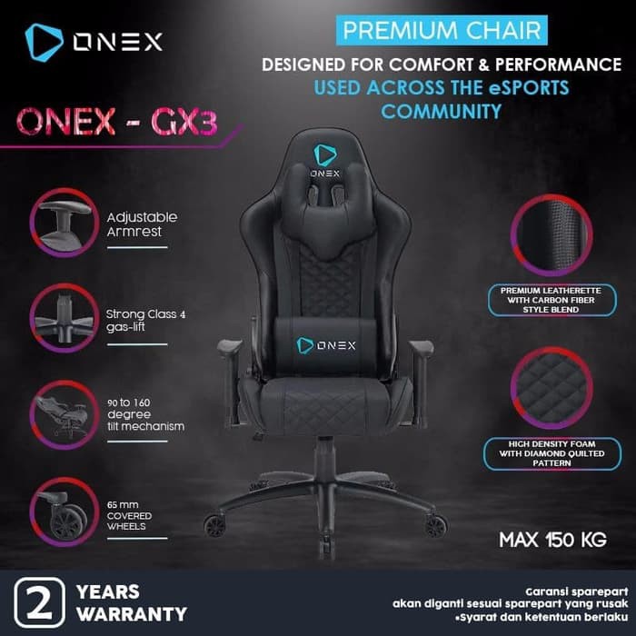 ONEX GX3 Premium Quality Kursi Gaming Chair GX-3 GX 3