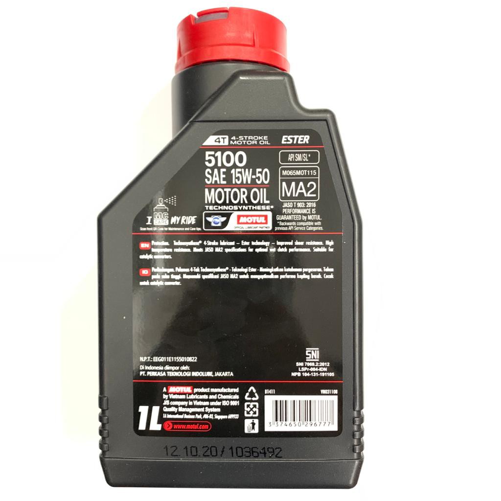 OLI MOTUL 5100 4T 15W50 1000ML ESTER ORIGINAL