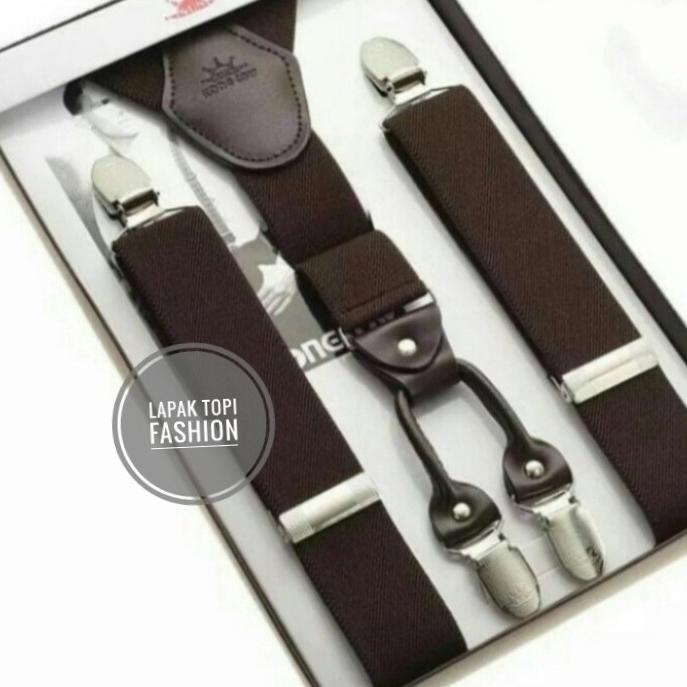 SUSPENDER PRIA COKLAT MOTIF Y IMPORT