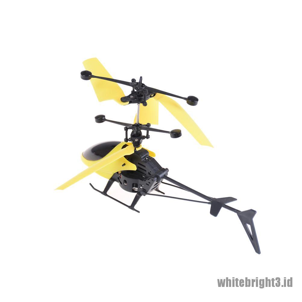 (white3) Rc Helikopter Induksi Infrared Dengan Lampu LED + Charger USB Untuk Anak