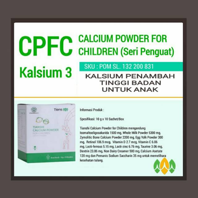 KALSIUM PENAMBAH TINGGI BADAN ANAK TIENS