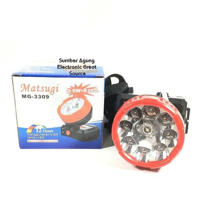 Senter Kepala Mata Banyak MG3309 0.5W+8LED Mata 9 Berkualitas