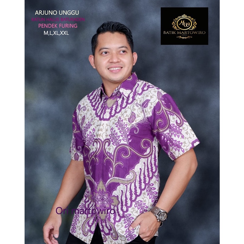 Batik pria UNGU LAVENDER lengan panjang modern  ORIGINAL BAJU PREMIUM BATIK SOLO MURAH TERBARU