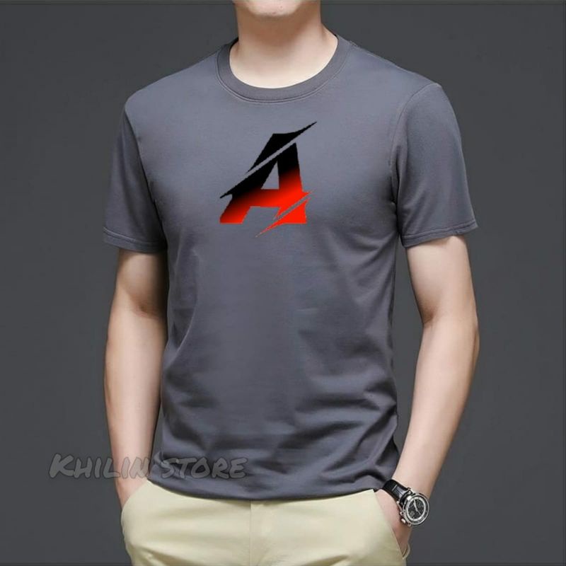 Kaos A pria distro lengan pendek kaos oblong cowok baju atasan tshirt lelaki Cod