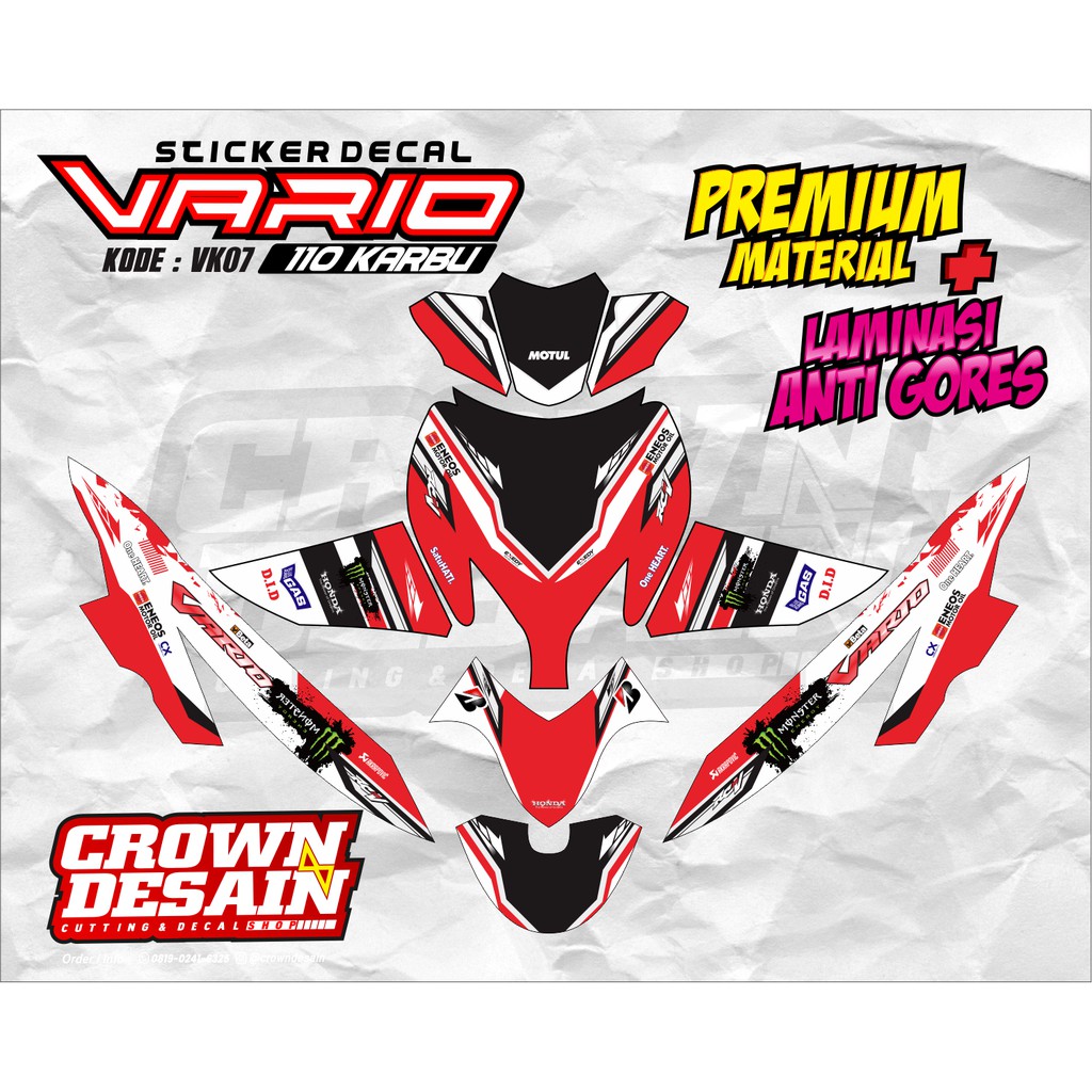 Decal Vario 110 Karbu - Stiker Decal Fullbody Honda Vario 110 Karbu - VK