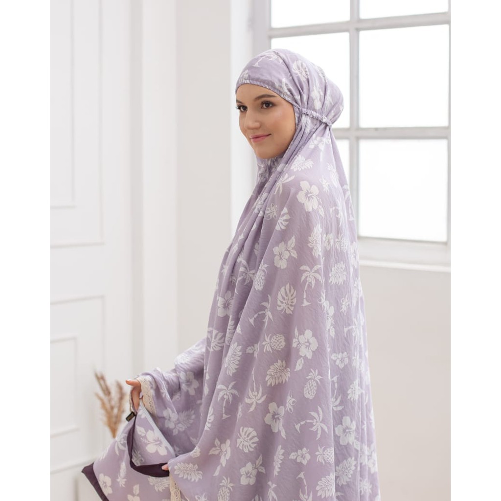 MALIQA MUKENA CORAK KATUN RAYON LAVENDER (LIMITED)