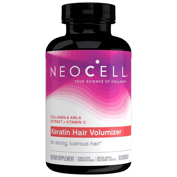 Neocell Keratin Hair Volumizer 60 Caps Vitamin Penumbuh Rambut neocel