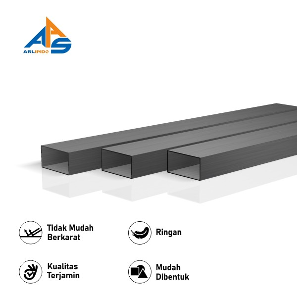 Alexindo Hollow Kotak Aluminium Warna CA 1/2"x3/4" 1mm 6M - Arlindo