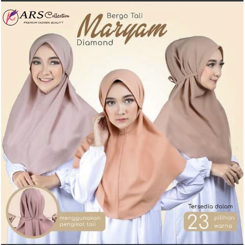 Bergo Maryam Jumbo Bahan Diamond Kualitas Premium ARS Collection