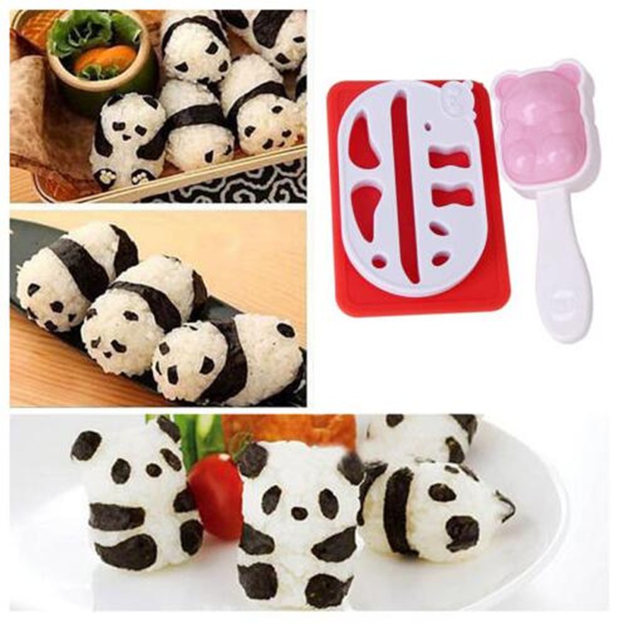 Set Cetakan Nasi Panda dan Cetakan Nori - Set Cetakan Bento Nasi Panda Cute Rice Mold Bento Mold