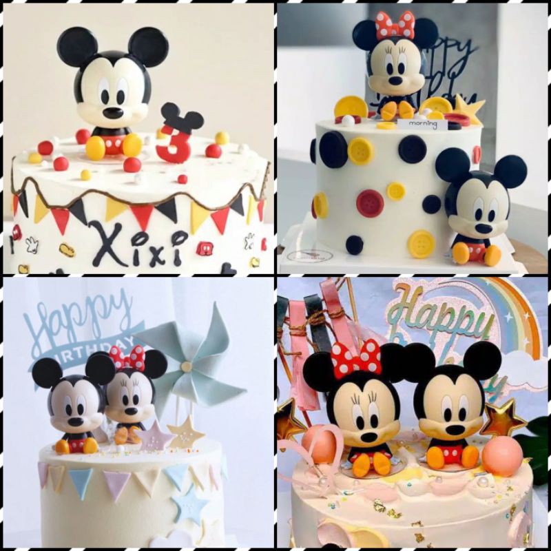 Topper Cake Birthday Mickey Minnie Mouse Hiasan Kue Ulang Tahun Anak