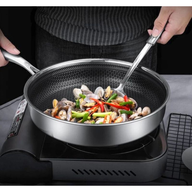 Fry Pan Stainless Steel Anti Lengket 28cm