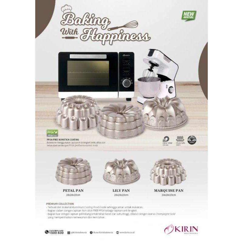 KIRIN PREMIUM CAKE PAN MARQUISE CHAMPAGNE GOLD