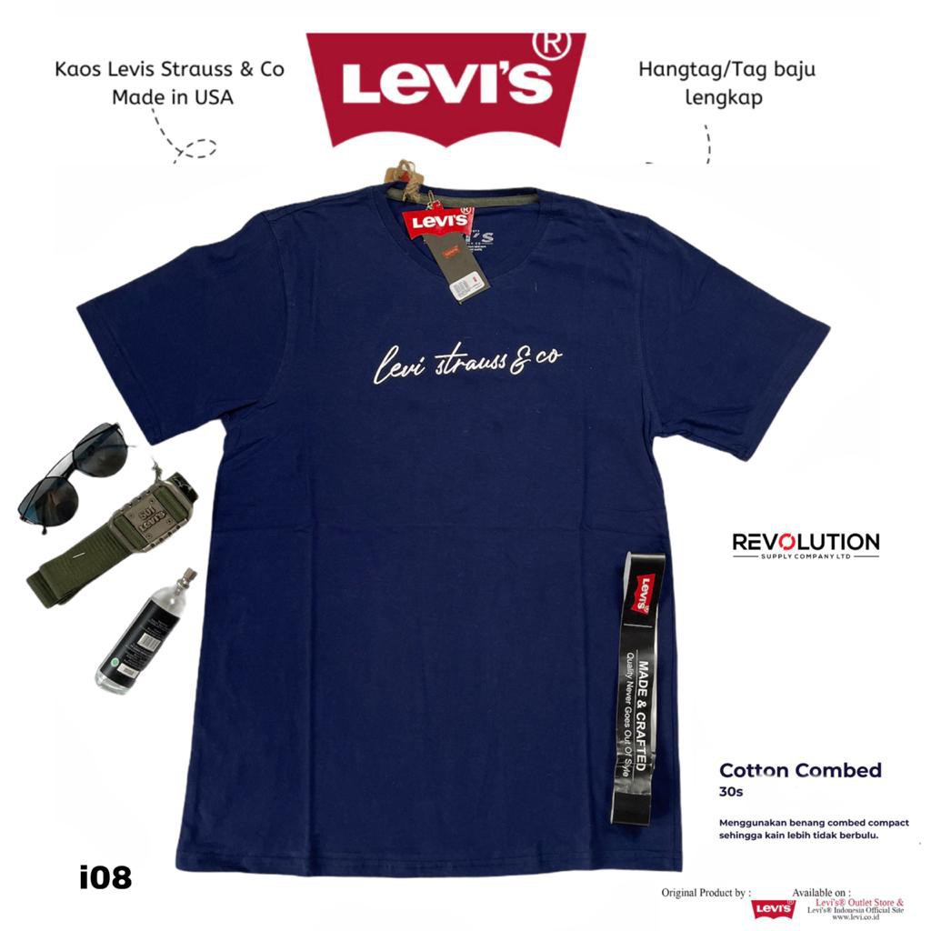 KAOS LEVIS TULISAN SAMBUNG //KAOS LENGAN PENDEK T-SHRIT//COD