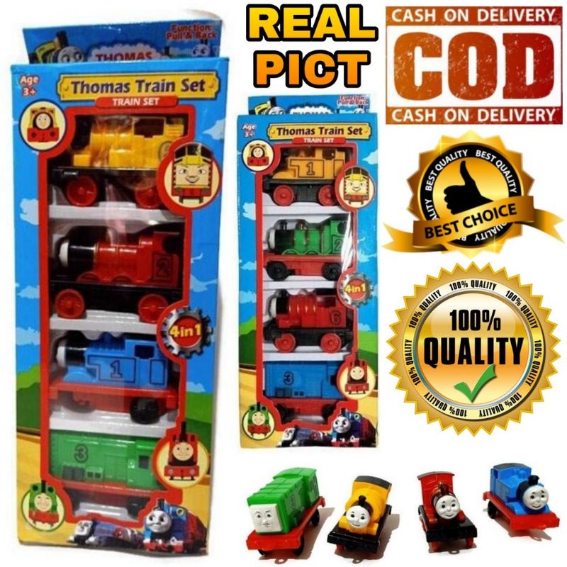 MAINAN KERETA THOMAS & FRIENDS PULLBACK ISI 4 PCS | THOMAS TRAIN SET | KERETA API