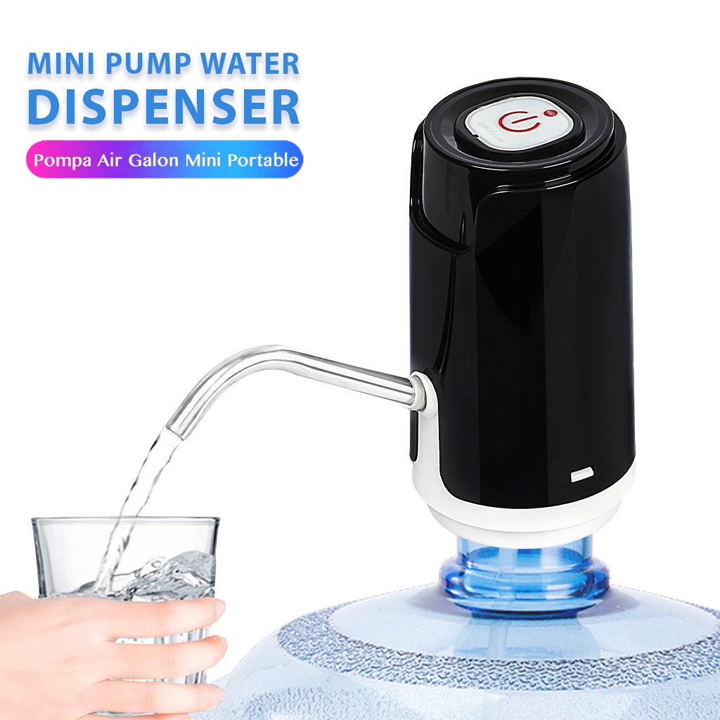 pompa air galon water dispenser / pump air minum mini canggih recharger elegan termurah hitam putih