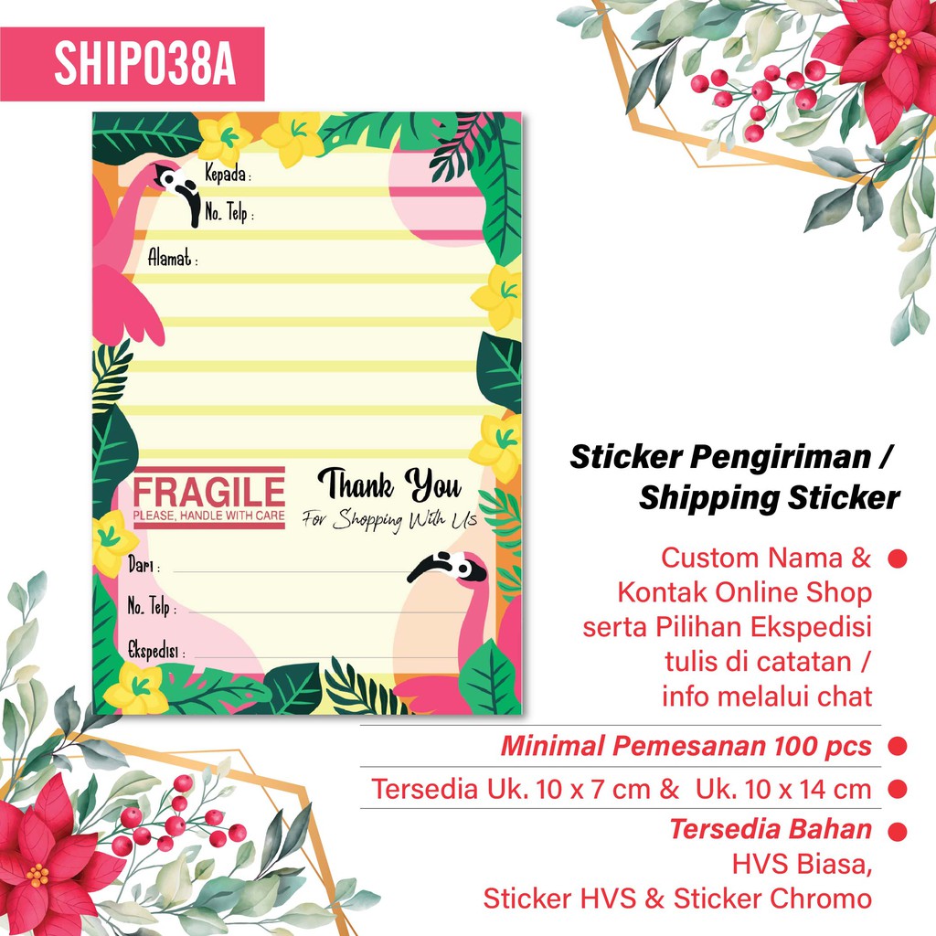 

Hanabi Shipping Sticker isi 16 pcs Stiker Label Pengiriman Kode Ship038A