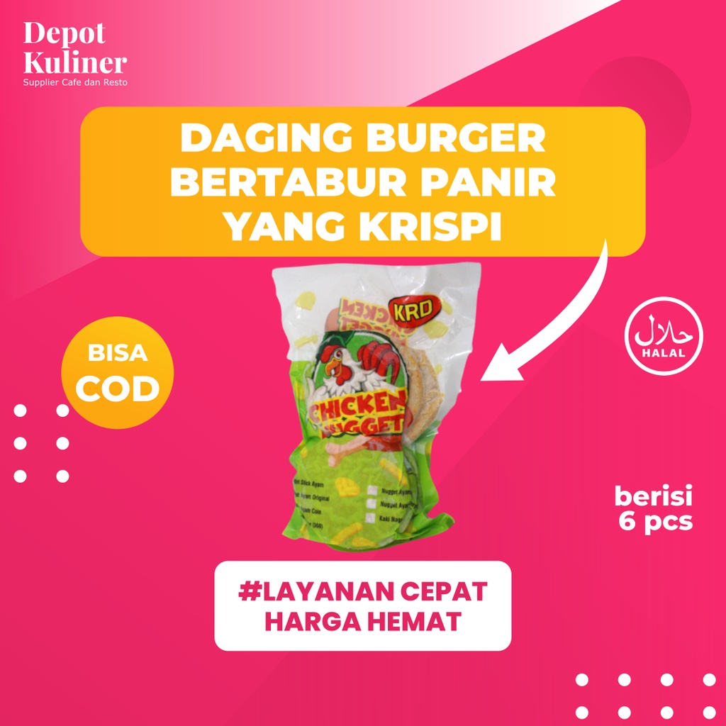 Daging Patty Burger Crispy Koranda Krispi Isi 6