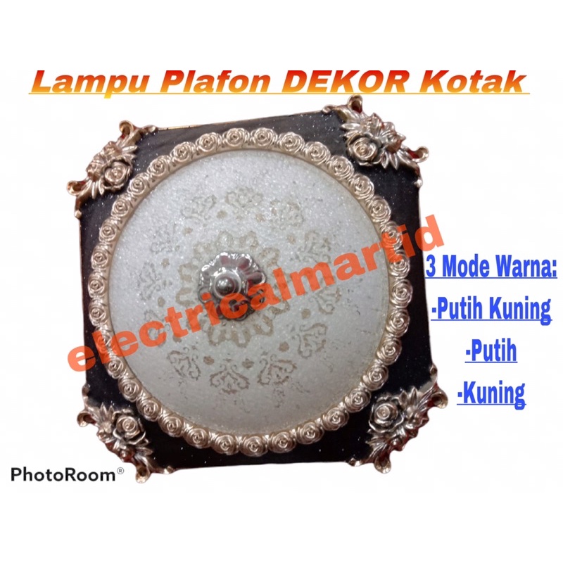 LAMPU PLAFON - LAMPU DEKOR KOTAK 3 MODE WARNA PUTIH KUNING