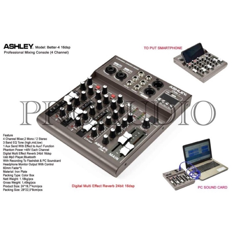 MIXER ASHLEY 4 CHANNEL BETTER-4 BETTER 4 BETTER4 ORIGINAL