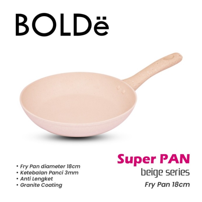 Wajan Fry Pan 18 CM Super Pan BOLDe Beige Penggorengan Anti Lengket