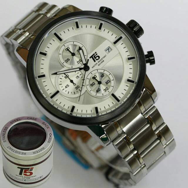 Jam Tangan pria T5 H3451 Chrono Original Tahan Air Free box papper bag