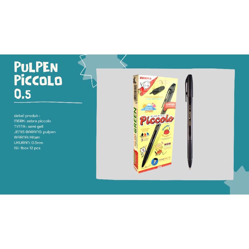 

pulpen piccolo 0.5mm 1 pack