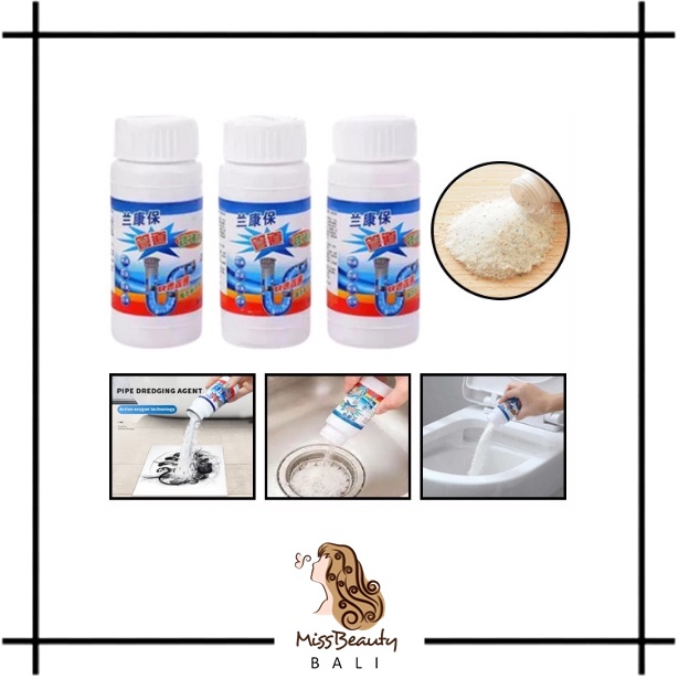 Serbuk Anti Sumbat Pipa Pembersih Saluran Air Toilet Wastafel WC Penyumbatan Mampet Soda Api