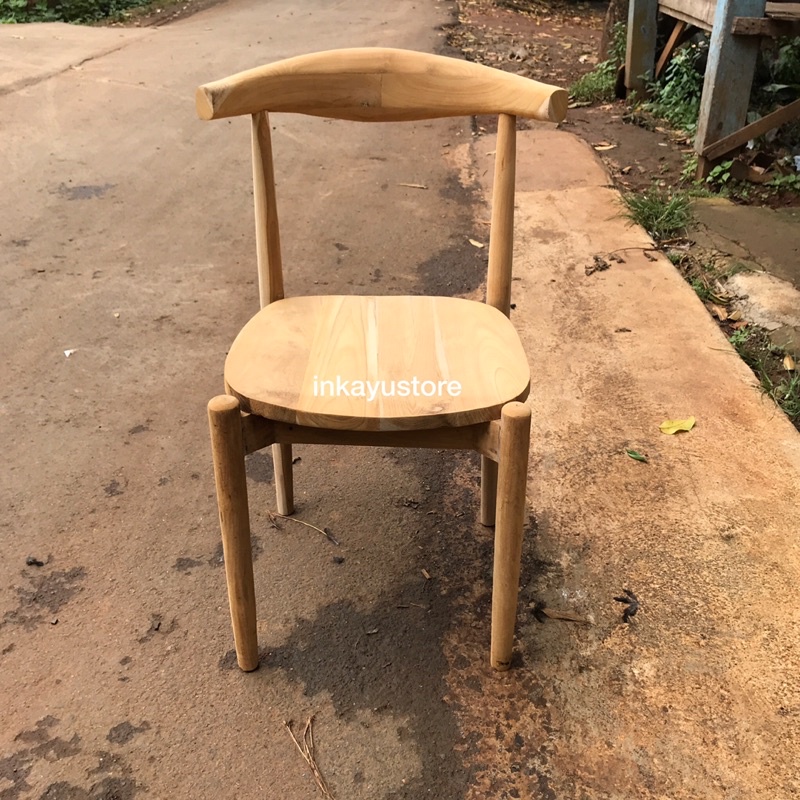 Kursi Cafe Minimalis Jati Tanduk, Kursi Tanduk Kayu Jati, Kursi Cafe Jati Minimalis