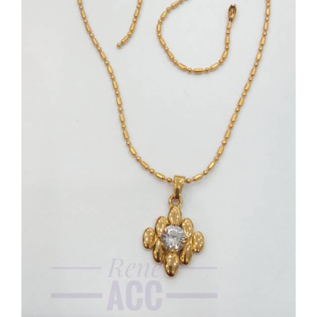 Kalung Titanium wanita gold Rantai biji lada