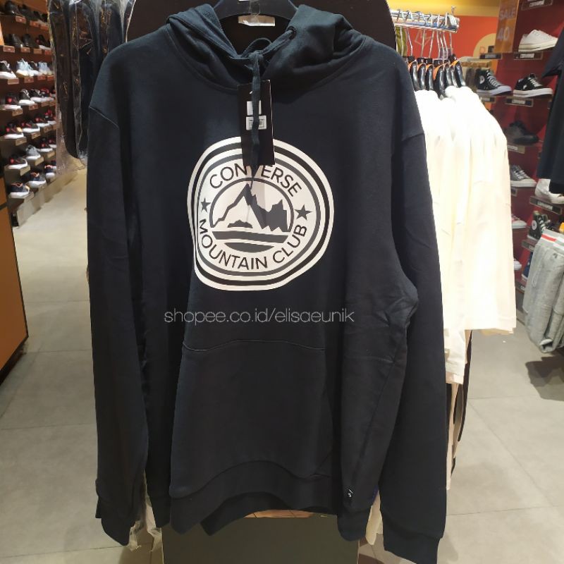 Jaket Converse Mountain Club Hoodie Black Original