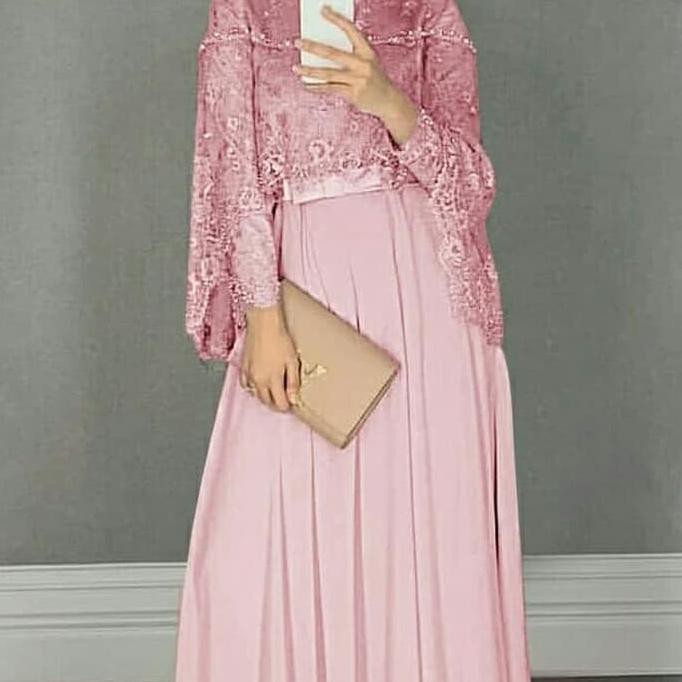 New Maxi Dress / Baju Gamis Wanita Muslim Chikita Moscrepe + Cape Tile Hq