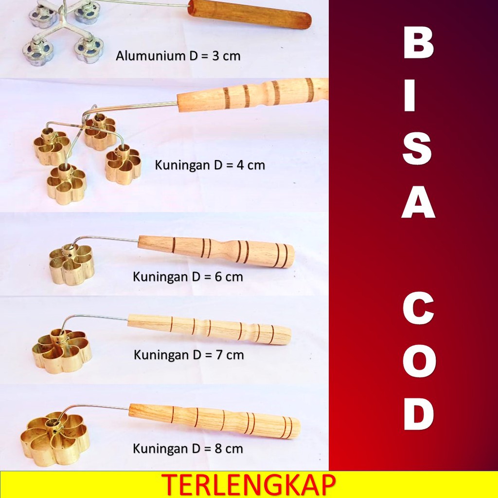 Cetakan Kue Kembang Goyang Anti Lengket Murah Bahan Alumunium dan Kuningan Terlengkap