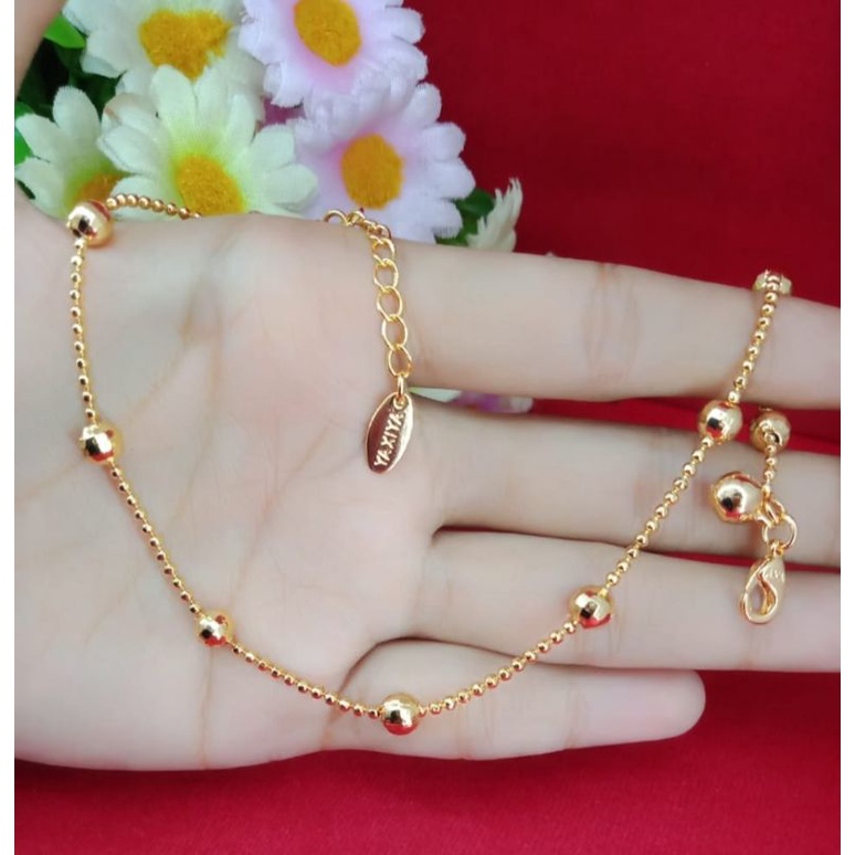 gelang kaki emas mudah wanita