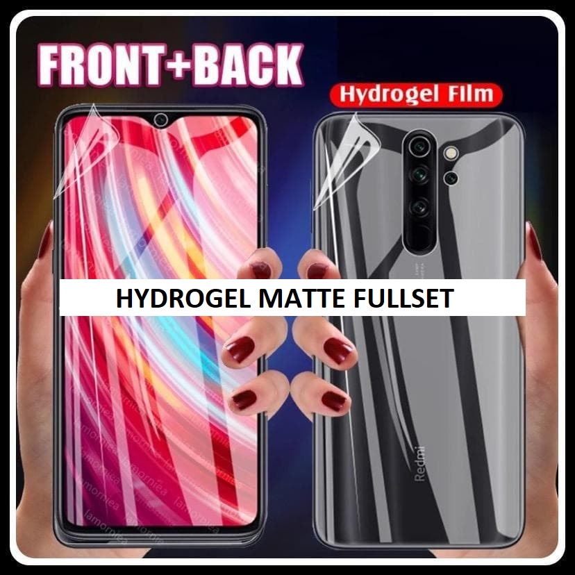 FULLSET REDMI 10C A1 REDMI 8 8A 8A PRO 7 7A NOTE 7 NOTE 8 NOTE 8 PRO ANTI GORES HYDROGEL MATTE FULLBODY SCREEN GUARD DAN PELINDUNG BELAKANG ANTI JAMUR GARSKIN SKIN COVER PELINDUNG LAYAR