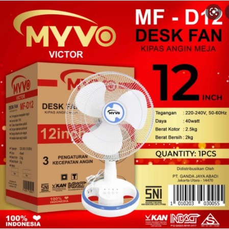 (PENGIRIMAN KHUSUS JNT/JNE/DLL) Kipas Angin Meja Myvo 12 Inch/ Desk Fan