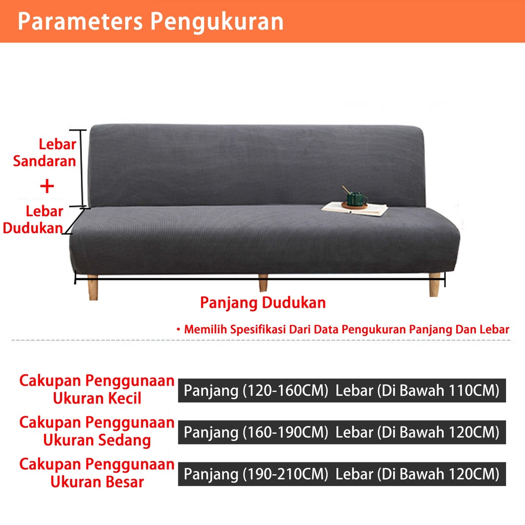 Cover Sofa Bed Sarung Sofa Bed Tebal SOFA COVER  ELASTIS Tahan Kotoran Motif Polos