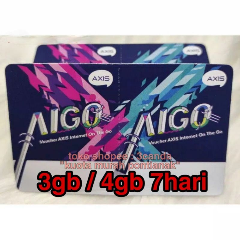 Voucher Axis 3GB 7hari Vocer Aigo Day 3 gb 7 hari Khusus Pontianak dapat 4gb Axis4gb