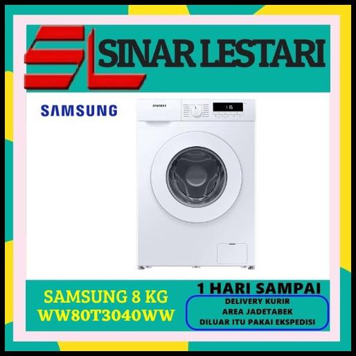 New Mesin Cuci Samsung Ww80T3040Ww Front Loading 8 Kg Inverter Drum Clean+