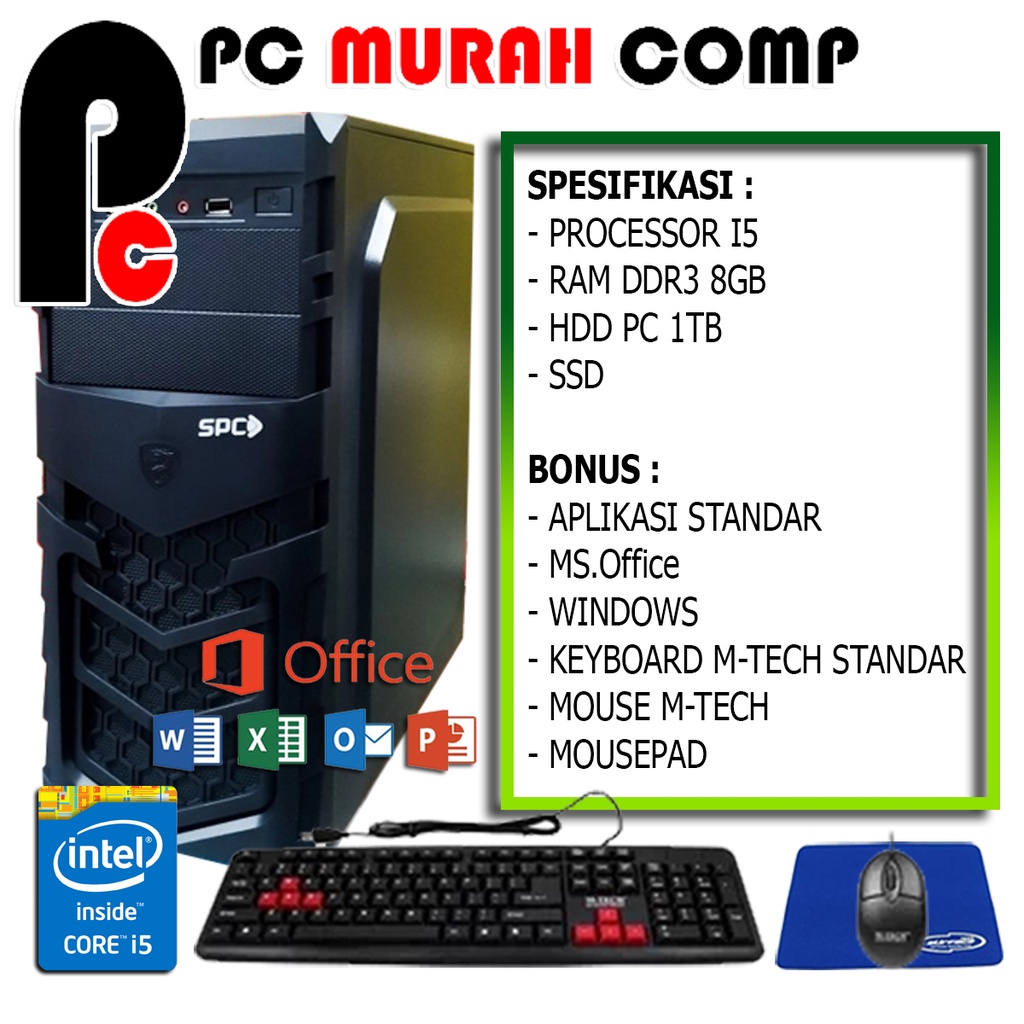 PC KOMPUTER RAKITAN OFFICE / WARNET CORE I5 3470 HDD 1TB