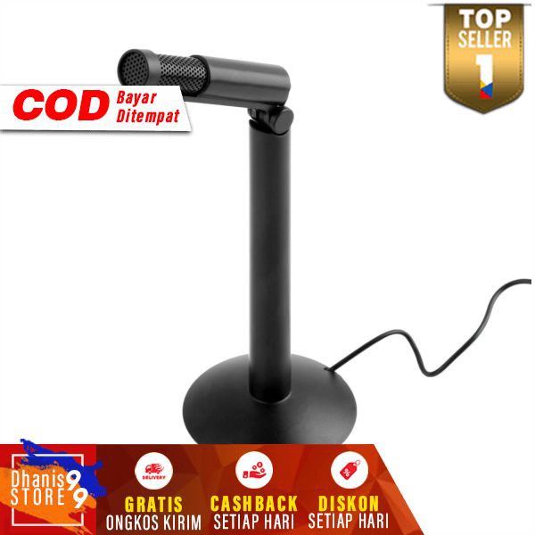 Microphone for Laptop 3.5mm with Stand Mount Mic untuk Leptop Murah Mikrofon Stand Andoer