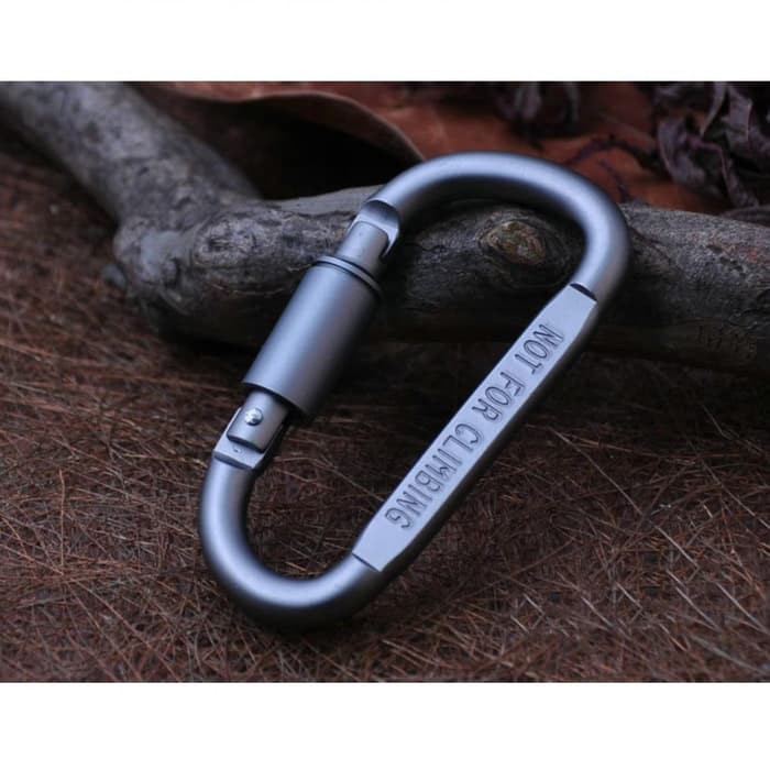 Carabiner Karabiner Aluminium Gantungan Tas Mainan BLACK -ED23