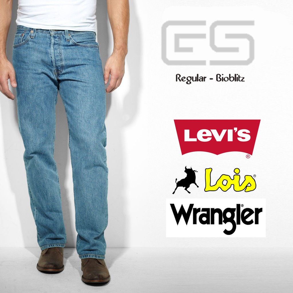 Celana Jeans Pria Regular - Bioblitz - Levis - Lois - Wrangler