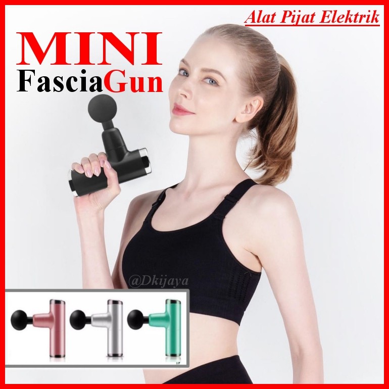 Mini Fascia Gun Fascial Gun Alat Pijat Elektrik USB Charging Ringan Kecil Travel Massager MiniFasciaGun Portabel 6 Speed