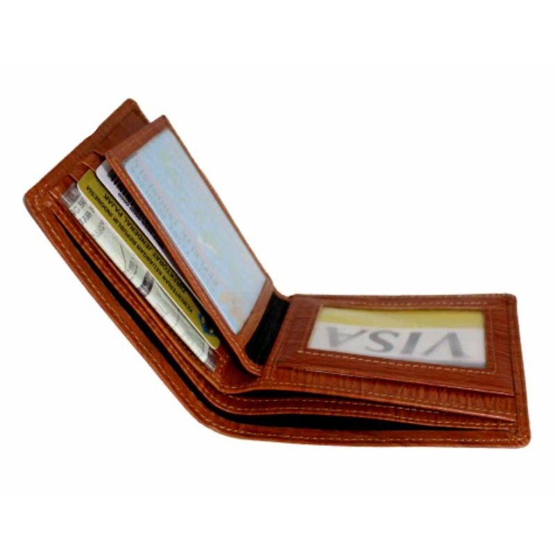 Dompet Pria Kulit Asli 100% Serat Kayu