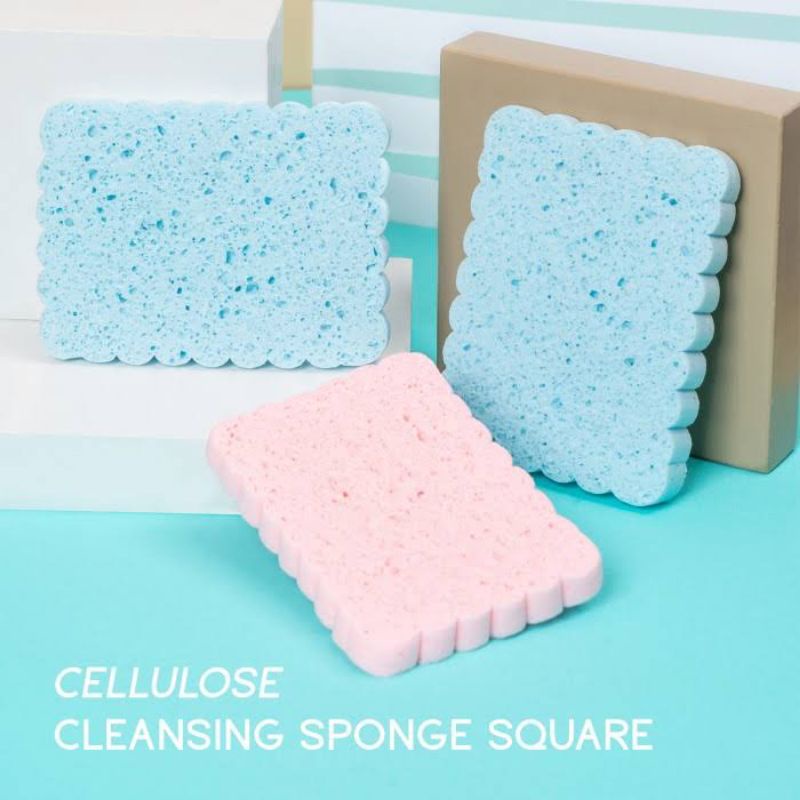 Glam Fix Squared Cellulose Cleansing Sponge / Sponge Pembersih Wajah Persegi