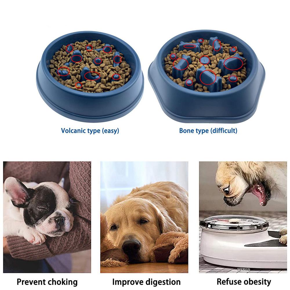 Solighter Pet Slow Feeder Berbentuk Tulang Mencegah Obesitas Rakus Anti Tersedak Rotary Puppy Dishes